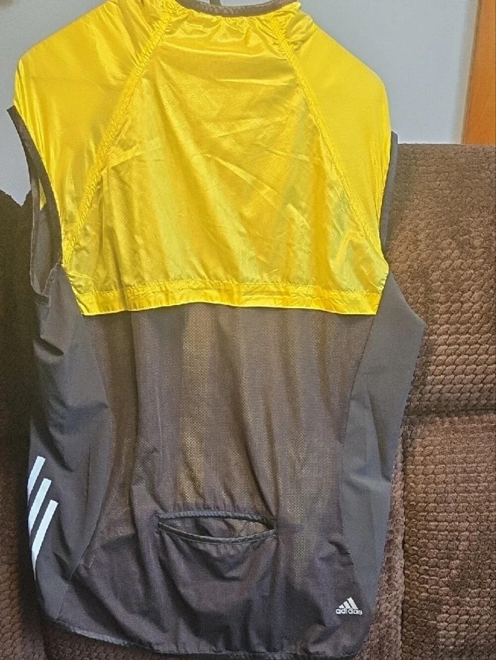 adidas Yellow and Black Running Vest